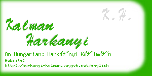 kalman harkanyi business card